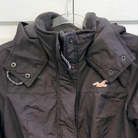 Hollister All Weather Charcoal/Salmon Jacket Women's Size Small - Picture 2 of 5